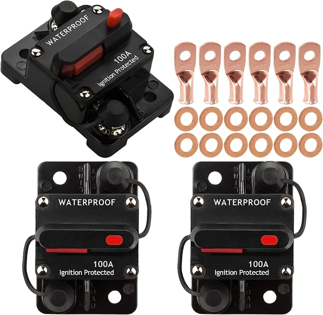 Hamolar 3 Pack 100 Amp Circuit Breaker Manual Reset Car Marine Trolling Motors
