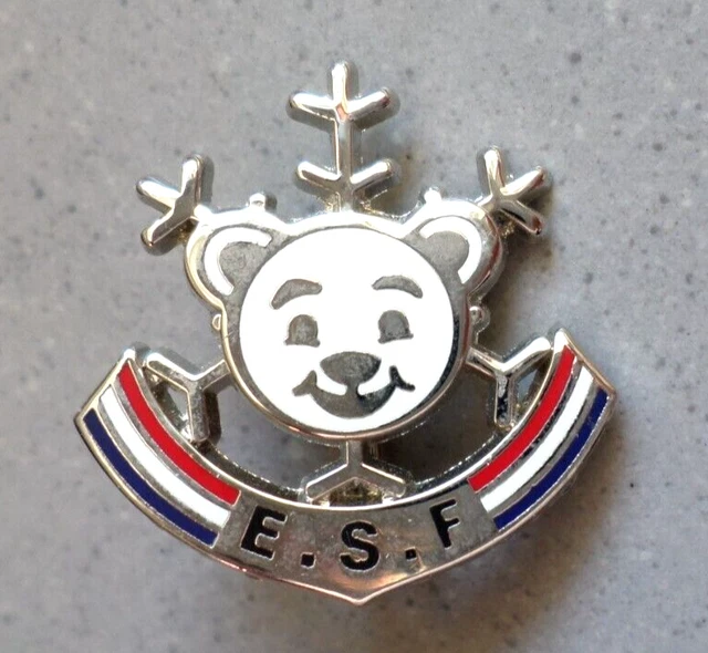 Broche De Ski / Flocon Esf Ourson Jardin D'enfants / Insigne Medaille