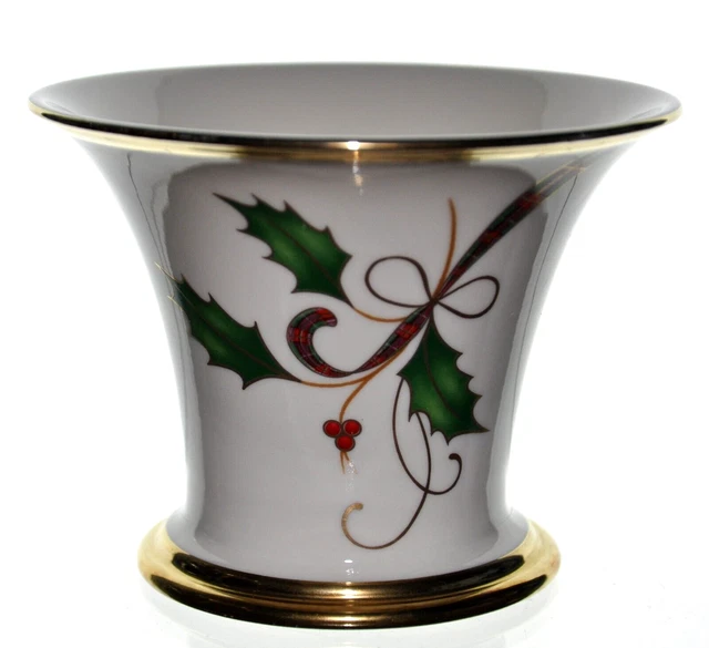 Lenox Holiday Gold Nouveau Holly Christmas Bowl Small Size