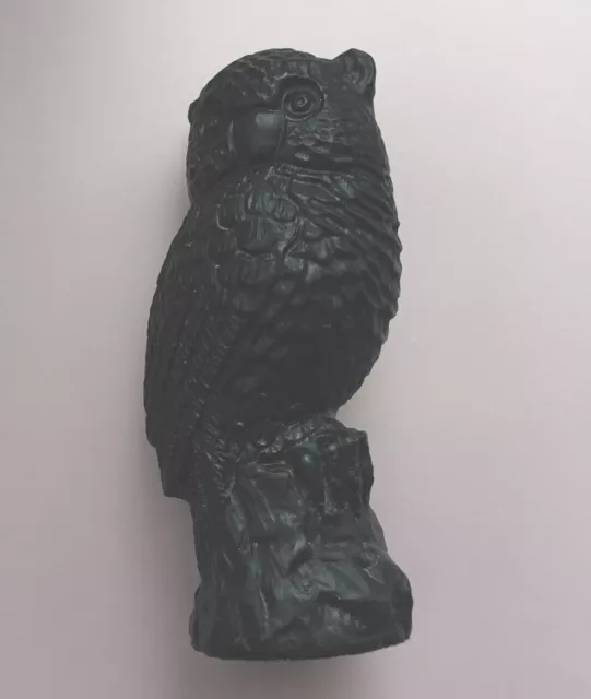 Vintage Handmade Kingmaker Welsh Carved Coal Owl Decorative Figurine