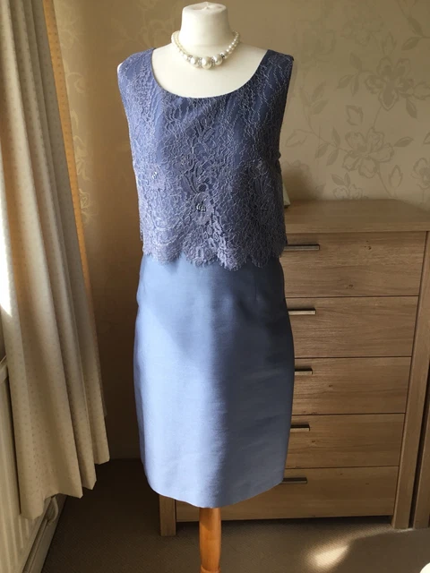 HOBBS MOTHER OF the Bride Delphinium Dress in Steel Blue, Size 16 RRP 199  39.99 - PicClick UK