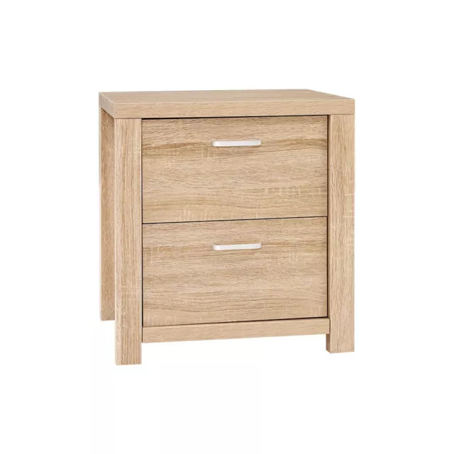 Artiss Bedside Table 2 Drawers Spacious Floor Protectors Smooth Coated Maxi Pine