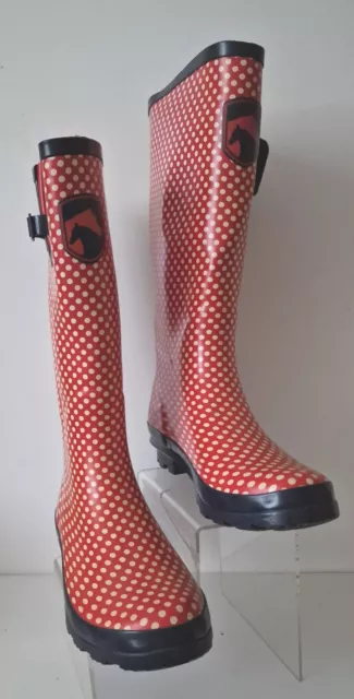 REQUISITE Spot Womens Tall Wellies Boots RED LADIES Size UK 3 EU 36 EX-DISPLAY