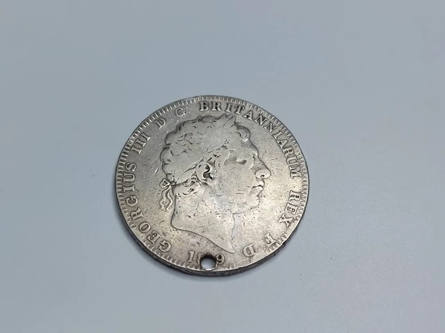 1819 Lix Edge Great Britain Crown Silver Coin King George Iii