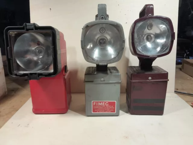 Lampada Faro di emergenza portatile Vintage F.I.M.E.C. e OVA