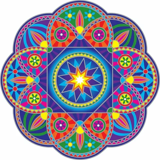 Sunburst Mandala Sunseal Window Sticker Decal Stained Glass Car Bumper Door Art