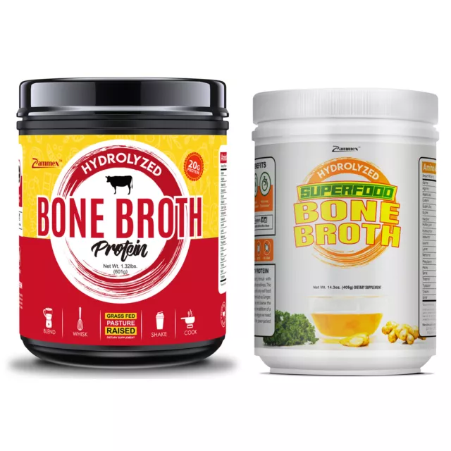 Bone Broth Protein +Superfood Powder Hydrolyzed Collagen Peptides Supplement