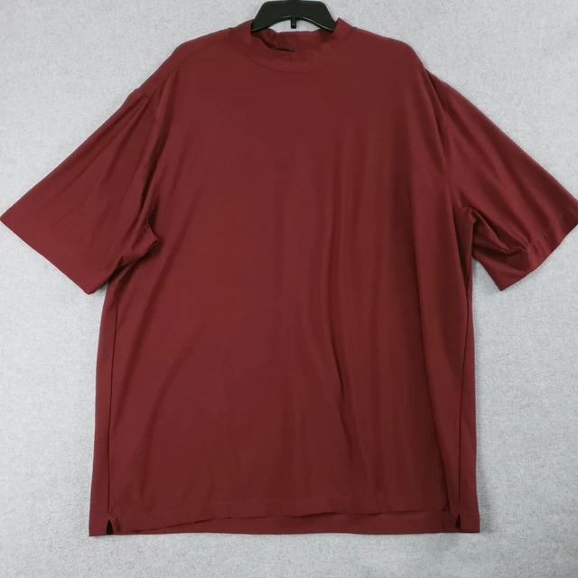 Nike Golf Shirt Men's Size 2XL Red Short Sleeve Mock Neck Polyester XXL