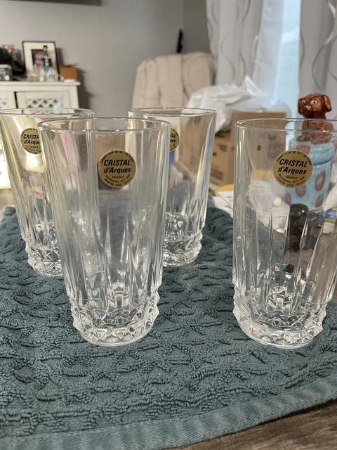 Vintage W.M. Dalton French Lead Crystal Unit No. 6 (4)Beverage Never Used Verite