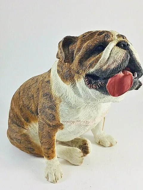 Sandicast "Original Size" Sitting Brindle English Bulldog Sculpture