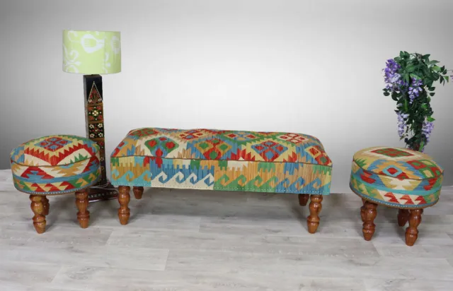 3er Set orientalische kelim Sitzbank Hocker ottomane sofa  couch kilim bench 23B