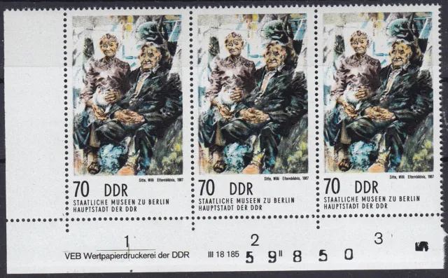 Briefmarken DDR Mi Nr. 2005 Museen Berlin BZN DZ Druckvermerk DV WPD II **