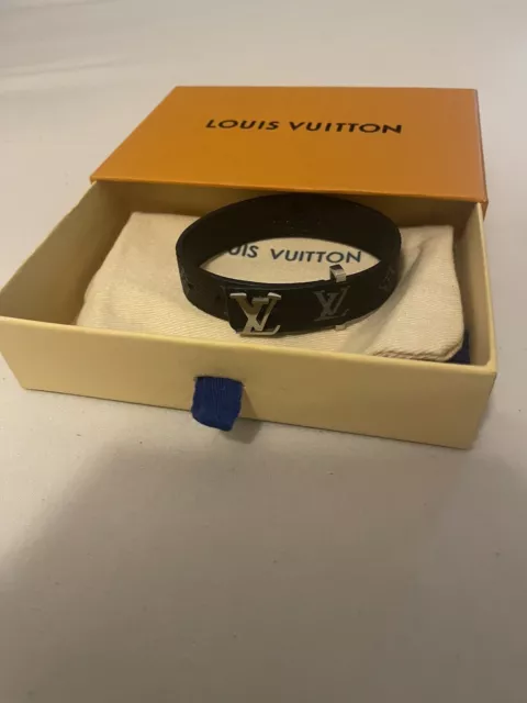 Used]LOUIS VUITTON ◇Monogram eclipse bracelet LV slim/bracelet