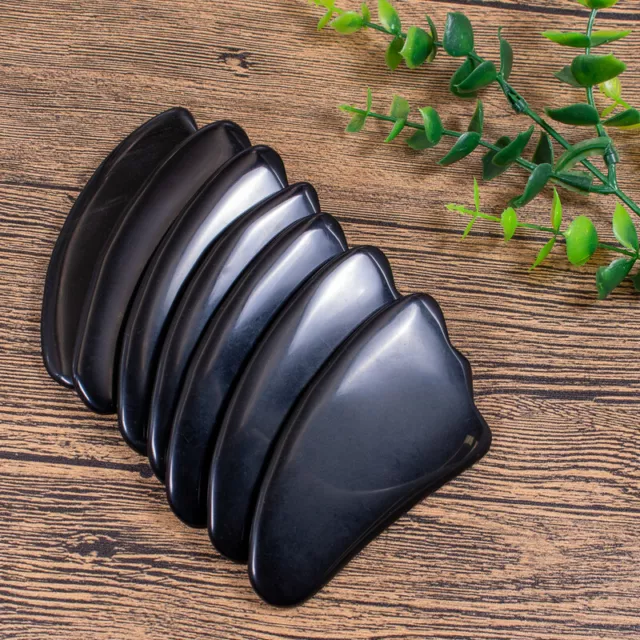 Natural Black obsidia stone Gua sha Jade Guasha Body Facial Eye Massage Tool 1PC 3