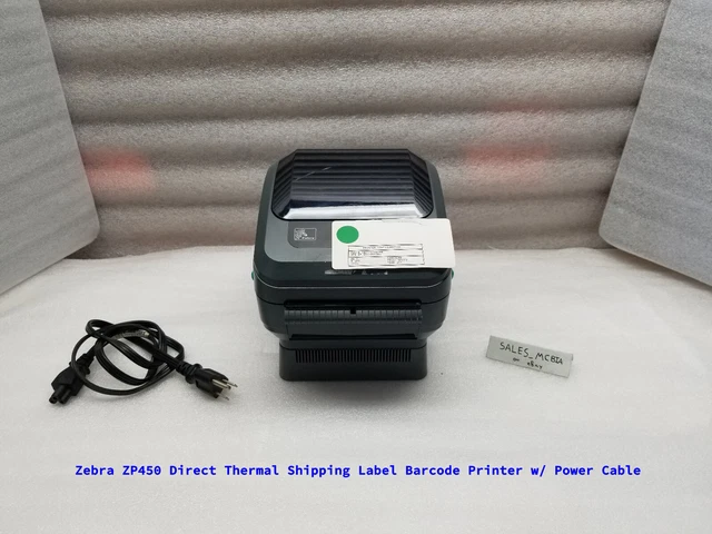 Zebra ZP450 Direct Thermal Shipping Label Barcode Printer w/ Power Cable