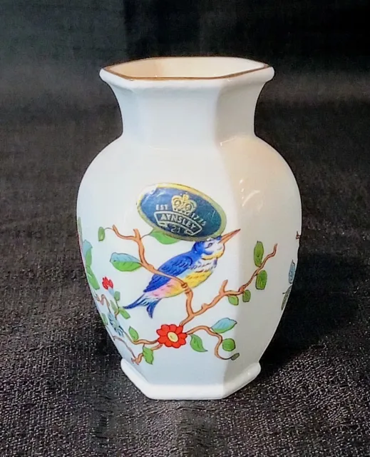 Aynsley Small Bird Bud Vase 3.5" Fine Bone Chine Pembroke Vintage England