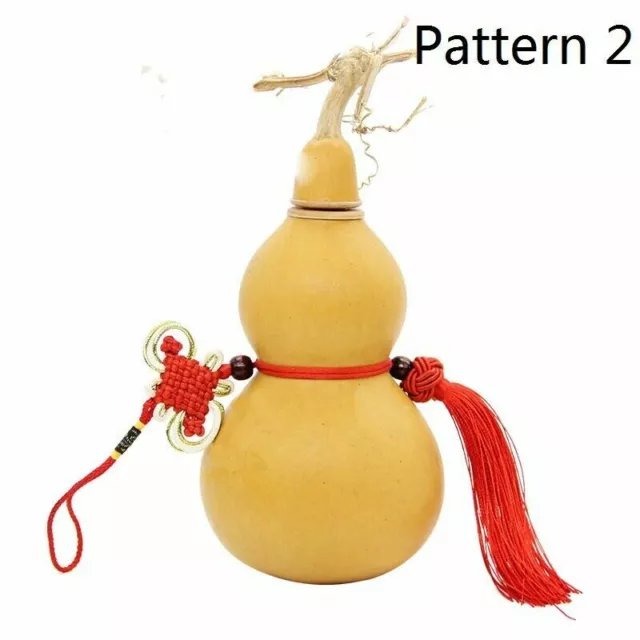 1X Natural Gourd Wine Water Bottle Feng Shui Calabash Pendant Ornament Decor SHP