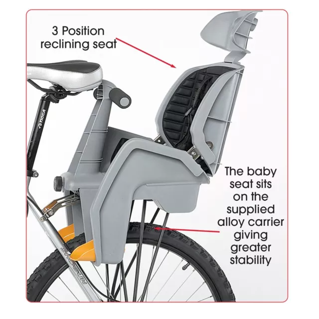 Beto Deluxe Baby Seat SALE 1/2 Price $89.95 (RRP$179.95) With Rack - Suit 700C 2