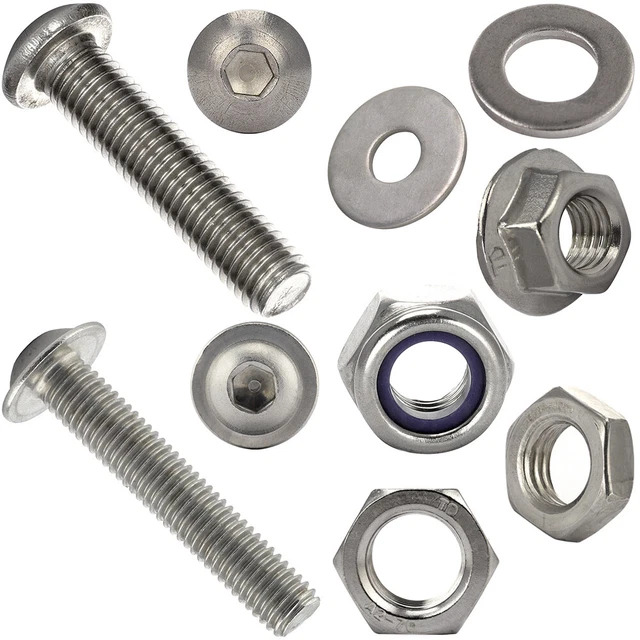 PATIKIL Edelstahl Schrauben Set - 3/8-16x2 Linsenkopf Innensechskant | 304 Rostfrei Für Möbel & Holz