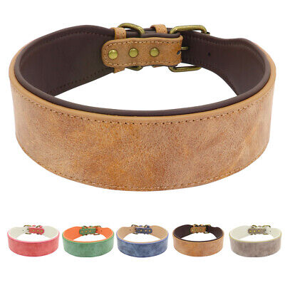 Wide Leather Dog Collar Heavy Duty for Large Dogs Rottweiler Doberman Pitbull