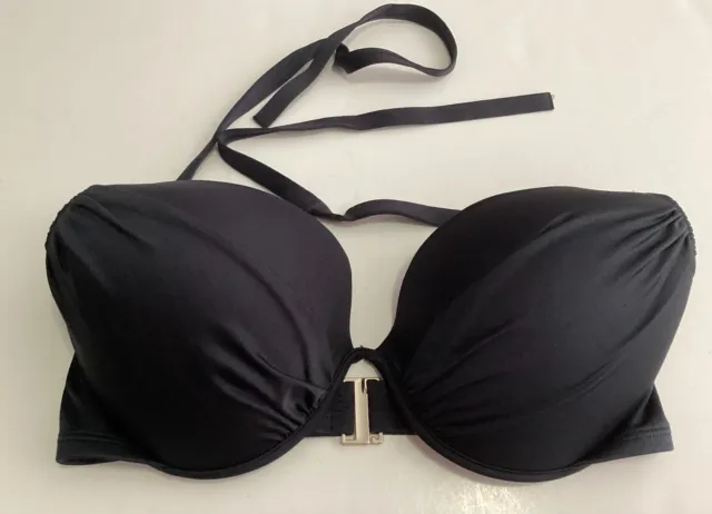 Victorias Secret swimsuit women 36DD black halter underwire padded ladies