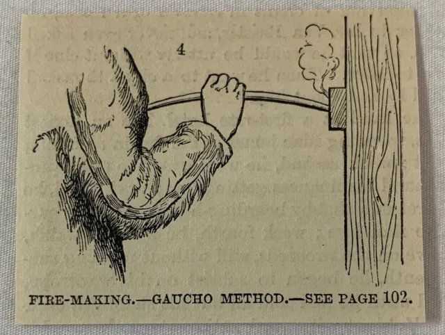 1876 Zeitschrift Gravur ~ Gaucho Methode Von Firemaking