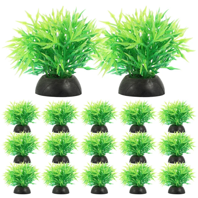 20 Pcs Tall Aquarium Decorations Fish Plastic Tank Plant Ornaments