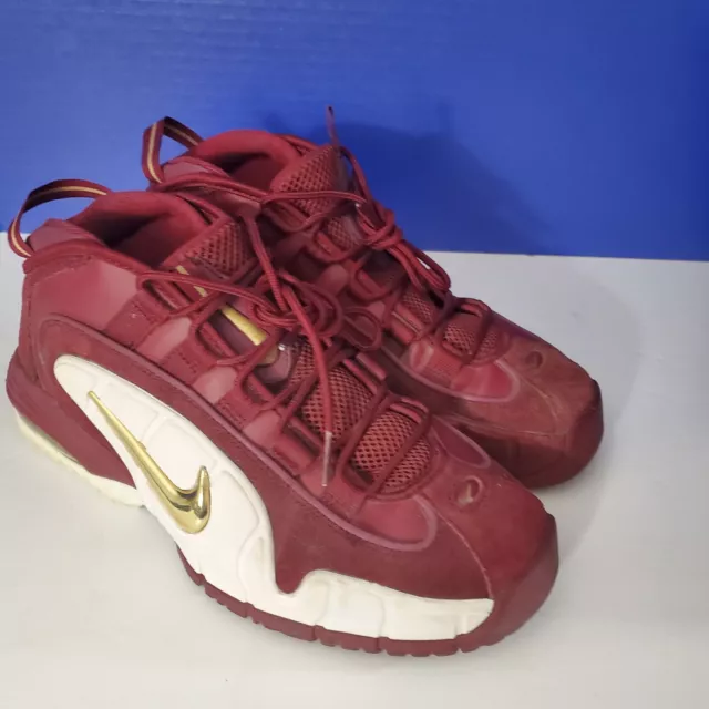 Nike Air Max Penny 1 House Party Team Red Maroon White Gold 685153-601 Size 8