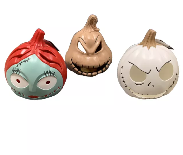 The Nightmare Before Christmas Sally Jack Boogie Halloween Light Up Pumpkin Head