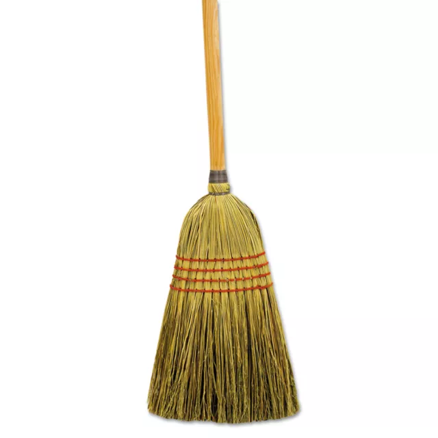 Boardwalk Maid Broom Mixed Fiber Bristles 55" Wood Handle Natural 12/Carton