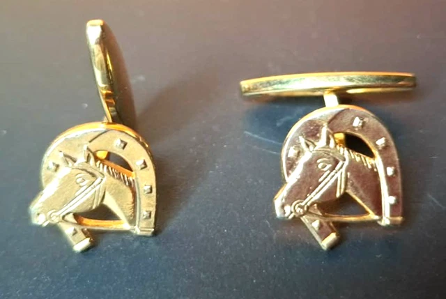 Paire De Manchettes Anciennes En Plaqué Or - Bijoux Vintage Occasion