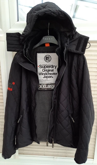Men's / Women XXL 2XL Superdry Black + Grey Windcheater Jacket. Very Good Cond.