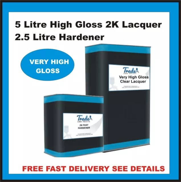 2k Acrylic Clear Lacquer TRADE Very High Gloss 5lt 2k Clear & 2.5 lt 2k Hardener