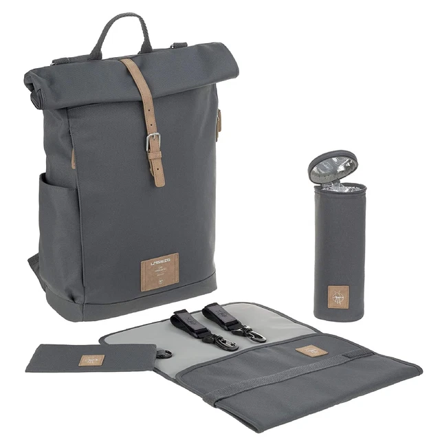 LÄSSIG Bébé Sac à Dos Pliant Avec Matelas à Langer, Accessoire de Poussette,