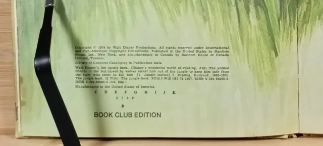 Walt Disney's The Jungle Book (1974, Hardcover) Book Club Edition 4