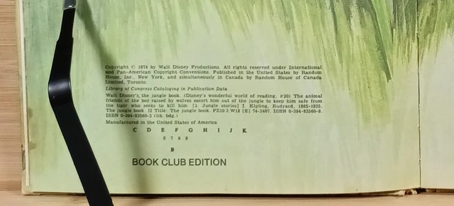 Walt Disney's The Jungle Book (1974, Hardcover) Book Club Edition 4