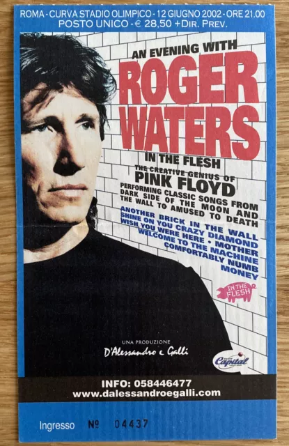 Biglietto concerto evento a Roma Olimpico Roger Waters In The Flesh 12-06-2002