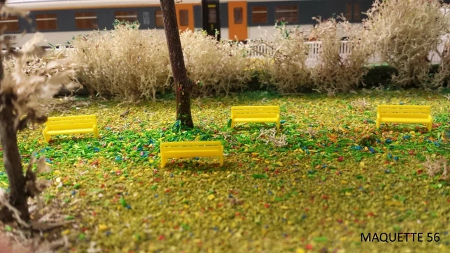 Lot De 10 Bancs Miniatures Pour Modélisme HO/TT - Améliore Tes Décors De Gare Et Scènes Urbaines
