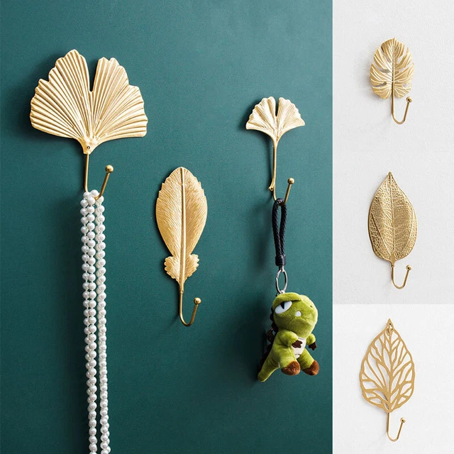Metal Leaf Shape Wall Hanger Hanging Hook Coat Scarf Keys Holder Storage Rack