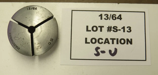 Hardinge 13/64" Diameter With Thread For Collet Stop - Lot S-13 R5C10
