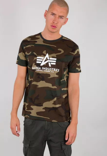 Alpha Industries T-Shirt Base T Mimetici IN woodland camo 100501C-408-65