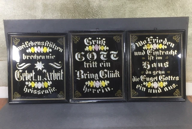 3x antik göttlicher haussegen bild gerahmt antique divine house blessing + frame
