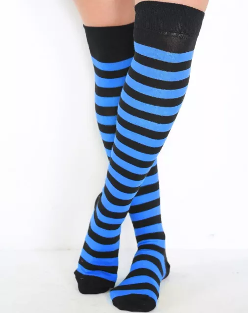 Deluxe Quality Cotton Over The Knee Thigh High Socks - 50+ Styles to choose from