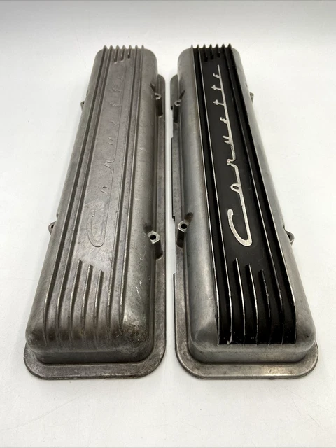 GM Corvette 3726086 Valve Covers 7 Fin (One Pair) "2 Pcs" Solid Aluminum Vintage 2