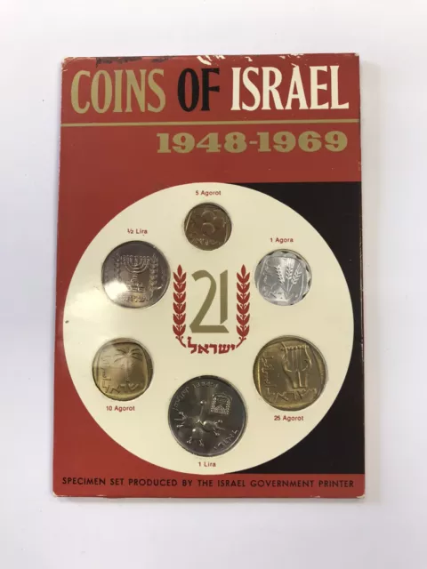 1969 Coins of Israel Specimen Set 1948 to 1969 21 Anniversary.