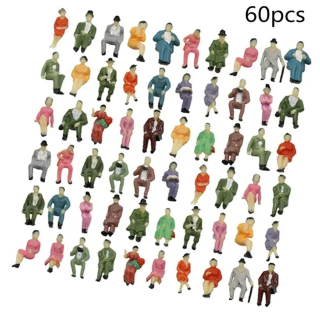 60 Stk. Verschieden Sitzende Figuren Spur H0 1:87 Mini Passanten 30 Posen Dekor