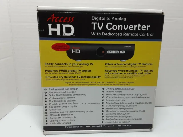 Access HD Digital to Analog TV Converter Model DTA1080D New In Box