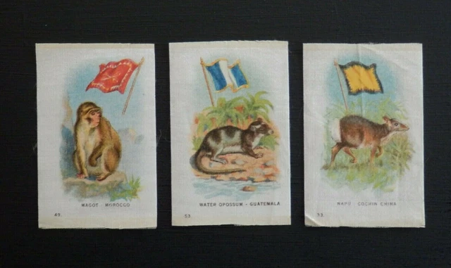 NATURAL HISTORY known as ANIMAL WITH FLAG Silks issued by ITC in 1915 2
