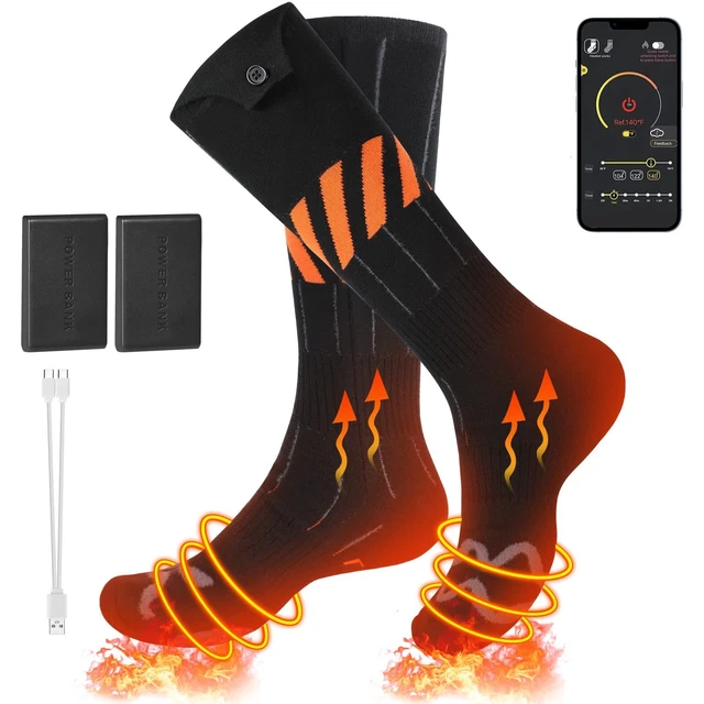 RELIRELIA Heated Socks, Rechargeable Heated Socks with APP Control for Men Wo...