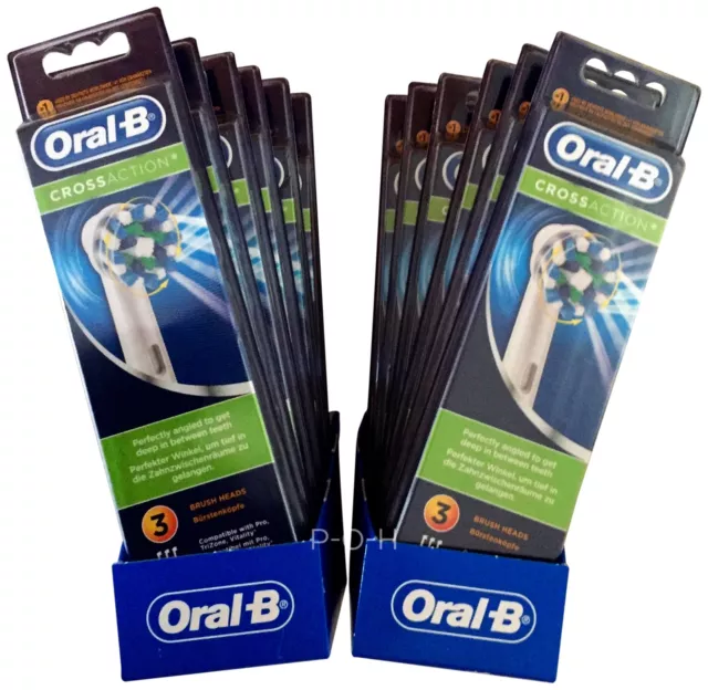2 bis 12 Org.Braun Oral B Cross Action Aufsteckbürsten Oralb Ersatzbürsten
